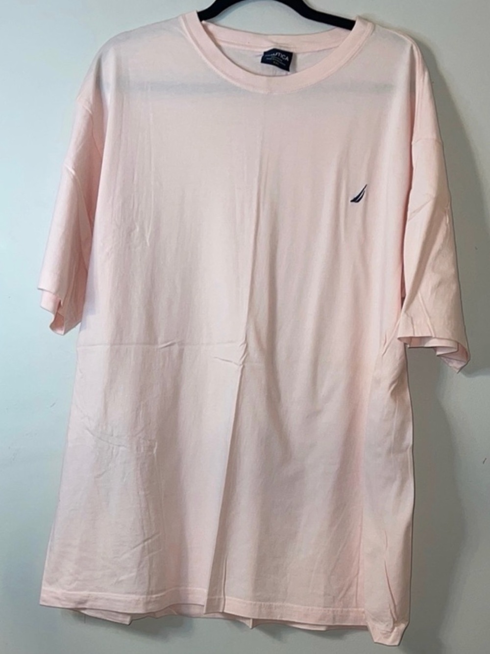 Nautica Men's Pink Embroidered Logo T-Shirt XXL